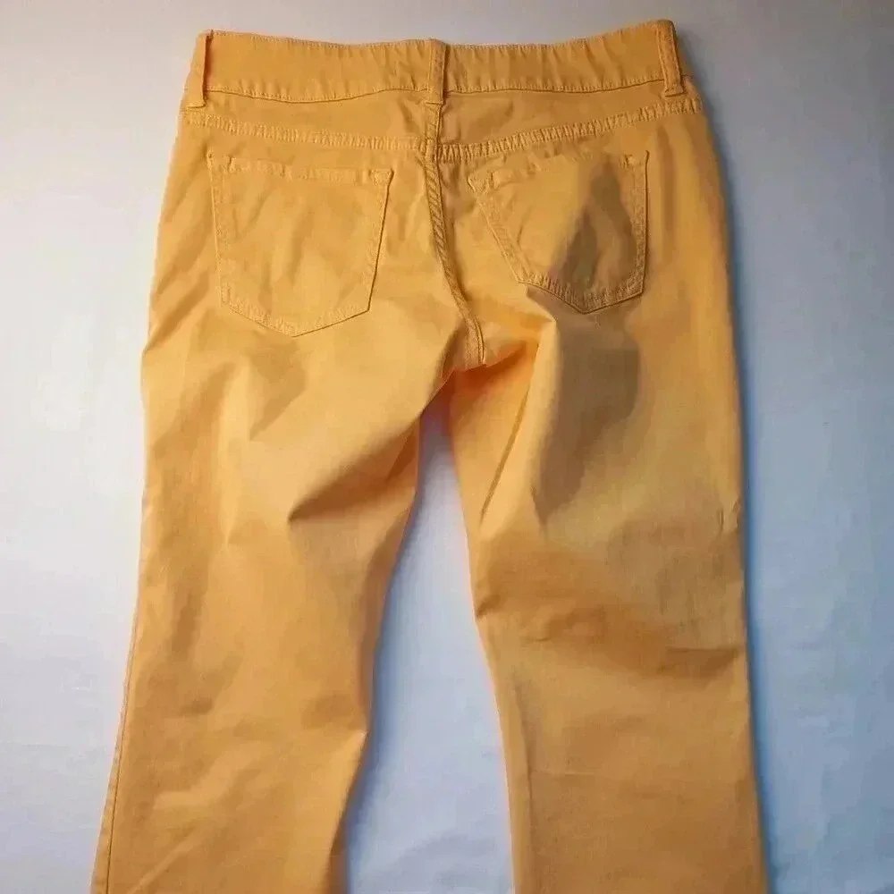 I Love H81 Women Low Rise Skinny Jeans Yellow Size 26/2 Mustard Stretch Y2K